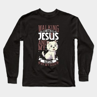 Jesus and dog - West Highland Terrier Long Sleeve T-Shirt